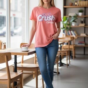 Alstyle Apparel Coral Pink Crush Cancer T-Shirt